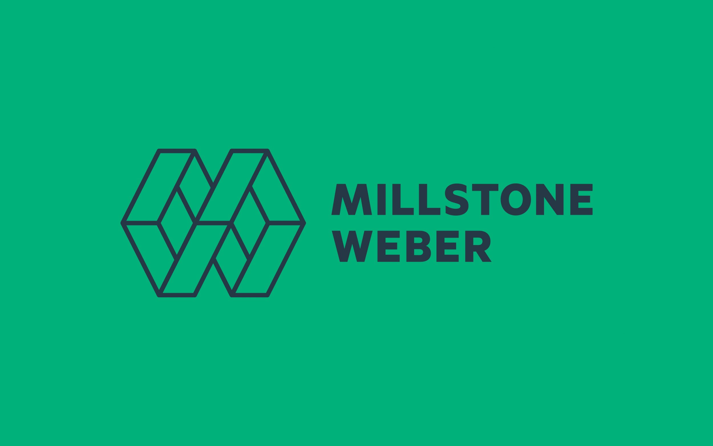 Construction company logo and logotype; Millstone Weber Construction.