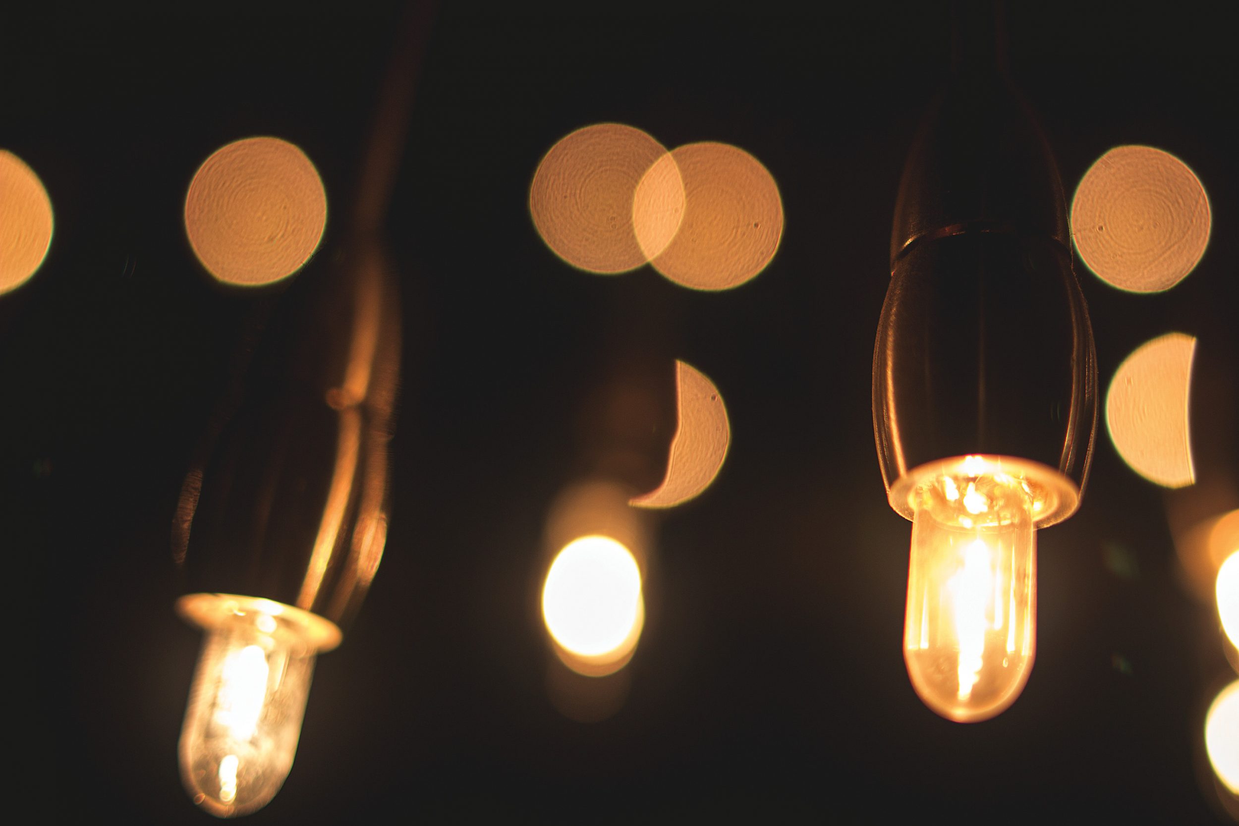Edison lights; photography.